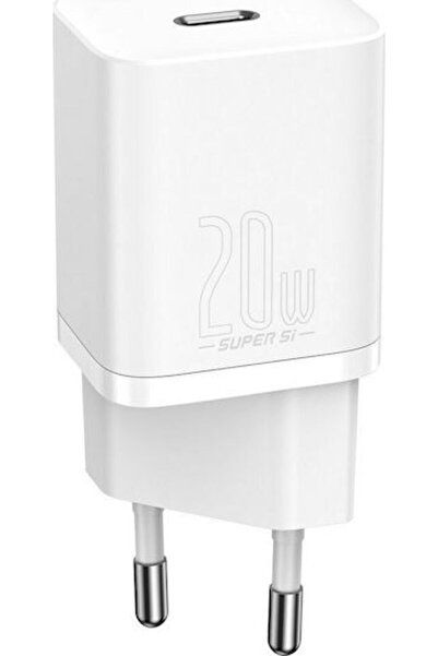 Baseus Φορτιστής Χωρίς Καλώδιο με Θύρα USB-C 20W Power Delivery Λευκό (Super Si)