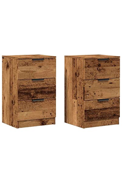 vidaxl Noptiere, 2 buc, lemn învechit, 40x36x65 cm, lemn prelucrat