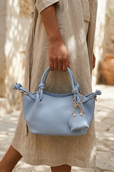 I Love Shoes Monel Blue Matte Leather Women's Shoulder Bag