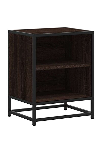 vidaxl Noptiera din stejar maro 40x31x50 cm lemn prelucrat si metal
