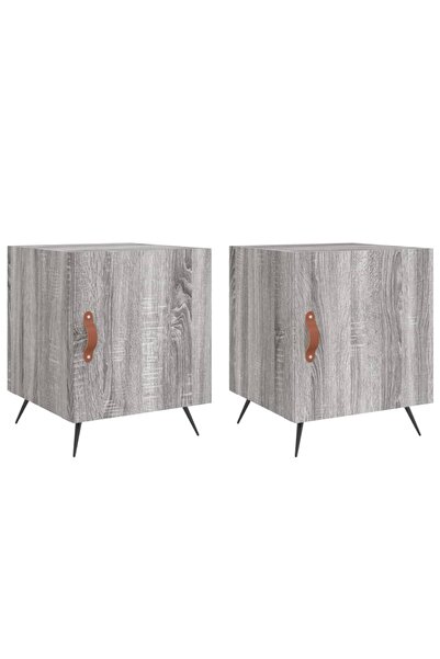 vidaxl Noptiere, 2 buc., gri sonoma, 40x40x50 cm, lemn compozit