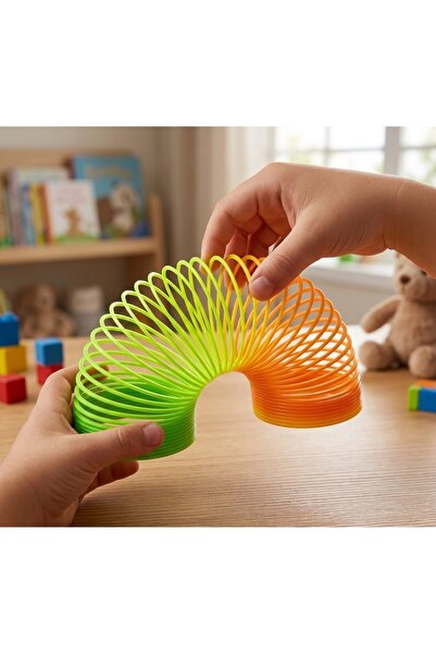 Kuzey Tacı Klasik Gökkuşağı Sihirli Stres Yayı Mini Boy Neon Renk Geçişli Yay...