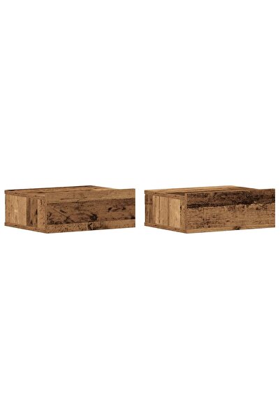 vidaxl Noptiere plutitoare 2 buc Lemn vechi 40x32x15 cm Lemn prelucrat