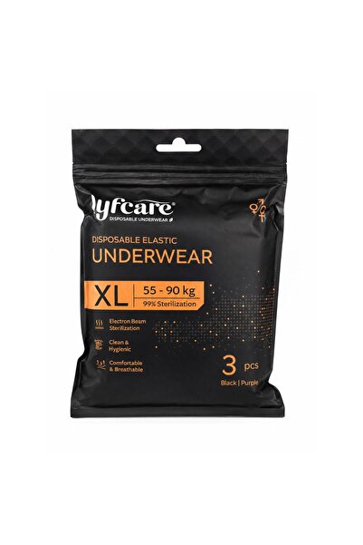 LYFCARE Women Disposable Elastic Underwear Black-Purple-Pink Panty XL-size 55...