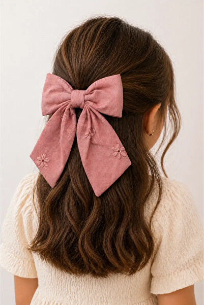 MakeWell Girl Child Teen Adult Bow Hair Clip Renagrek Embroidered Fabric Bow ...