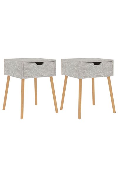vidaxl Dulapuri noptieră, 2 buc, gri beton, 40x40x56 cm,lemn prelucrat