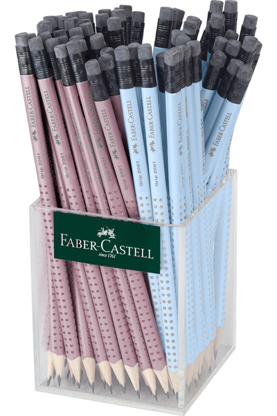 Faber Castell Creion grafit HB cu radieră și grip, cutie plastic 2001, 72 buc...