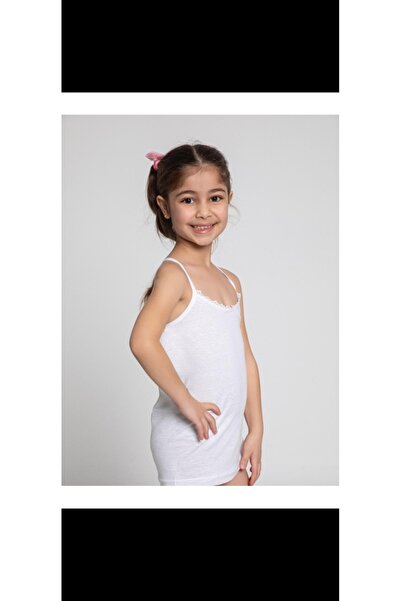 pamuklu Set of 2 white tank tops 140 cm