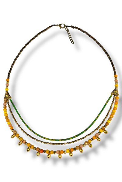 Bozhi Necklace Glass Beads Business Woman Style