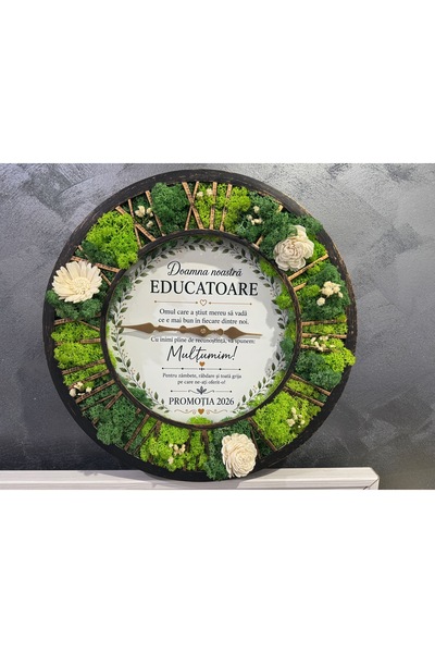 OEM Ceas 40cm EDUCATOARE , licheni în nuanțe de verde