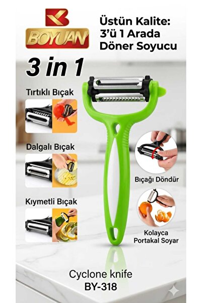 LEVA HAUSE Sapan Soyacak 3 Shape Rotary Fish 3 in 1 Rota Peeler