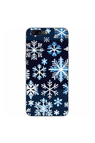 OEM Husa compatibila cu OnePlus 5 Silicon Gel Tpu Model Pixel Art Snowflakes