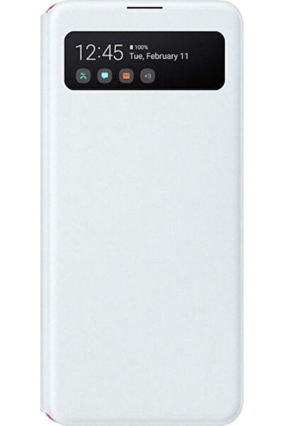 Samsung Θήκη Πορτοφόλι S View από Συνθετικό Δέρμα Λευκό (Galaxy A41) Κωδικός:...