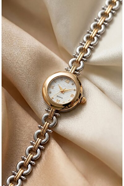 KLISHE Butik Minimal Women's Steel Watch Gold & Silver Mix Color Roman Numera...
