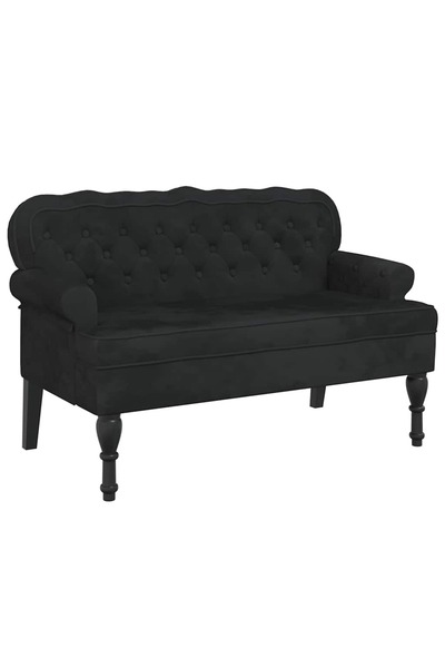 vidaxl Bancă cu spătar negru 119,5x64,5x75 cm catifea