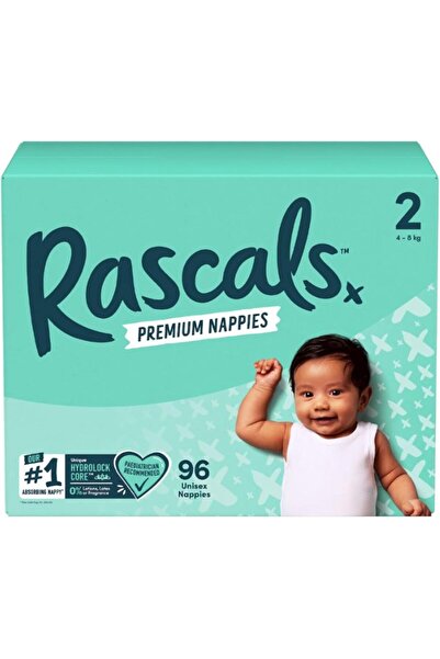 Rascals حفاضات أطفال مريحة، مانعة للتسرب، ناعمة ولطيفة، مقاس 2 للأطفال بوزن 4...