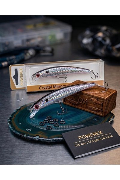 POWEREX Av Deposu Crystal Minnow 120 mm. 15,5gr. 0-1,5m. Floating Suni Yem