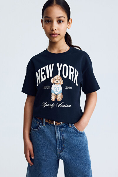 H&M Pamuklu ve Baskılı Tişört