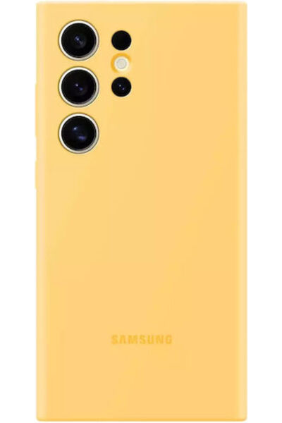 Samsung Σετ Πίσω Καλύμματος Σιλικόνης με Γυαλί Κίτρινο (Galaxy S24 Ultra) Κωδ...