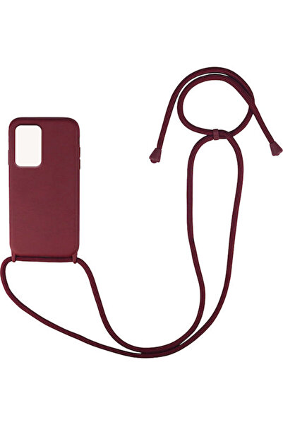 Other Sonique Carryhang Πίσω Θήκη Σιλικόνης 0.5mm με Λουράκι Μπορντό (Poco M4...