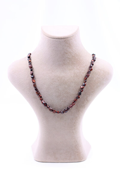 SAURACHI Red Tiger's Eye Stone Amorphous Cut Pendant Natural Stone Array