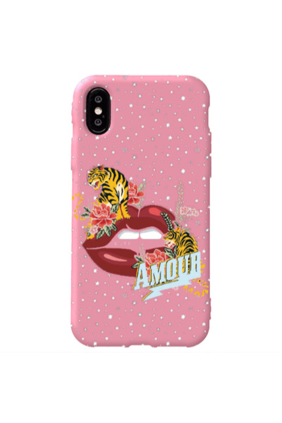 Other Apple iPhone X Amour Pink Colored Silicone TPU Θήκη