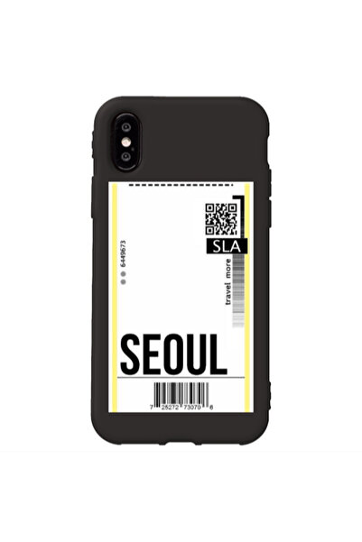 Other Apple iPhone Xs Seoul Travel More Black Colored Silicone TPU Θήκη