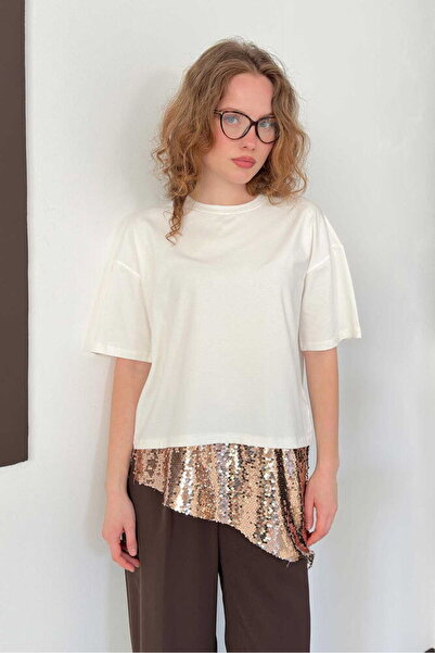 VERYMODA D 3060 TRICOU CU PALETE - CREAȚ CUPRU |   D3060