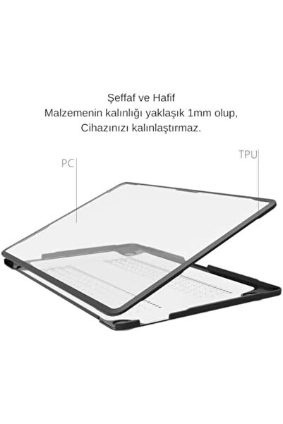 Yıldızan Tamgün MacBook Pro 13 Shockproof Rugged Hard Tpu Bumper Anti-Fingerp...