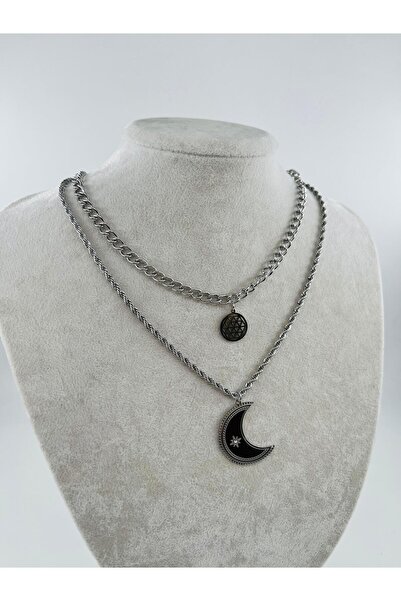 Bozhi Necklace Steel Silver Luminous Style