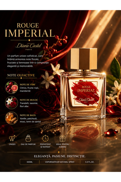 Diane Castel Parfum Unisex Rouge Imperial 100ML, Eau de Parfum Floral Fructat...