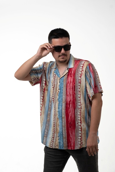 SÖR BÜLEND Erkek Büyük Beden Hawaii Kısa Kollu Yazlık Gömlek