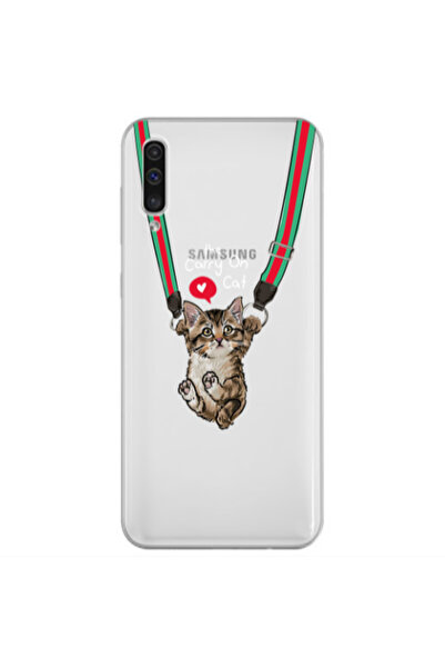 Other Samsung A50 Swinging cat Transparent Silicone TPU Θήκη
