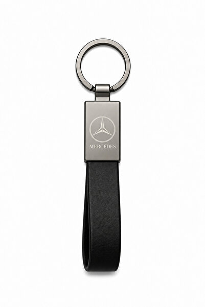 Baghes Mercedes Keychain Shiny Metal & Leather – Double-Sided Logo, Premium S...