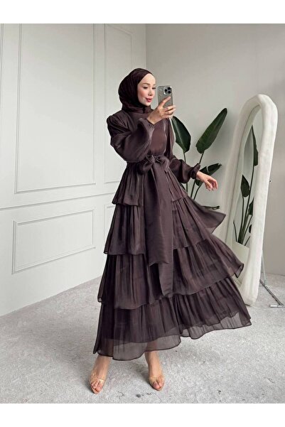 Gülsoy YENİ SEZON KAT KAT ELBİSE JAN JAN ŞİFON ASTARLI