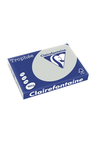 Clairefontaine Χαρτόνι Α3 160 γρ./τ.μ. απαλό χρώμα 250 τεμ./κουτί ατσαλί γκρι