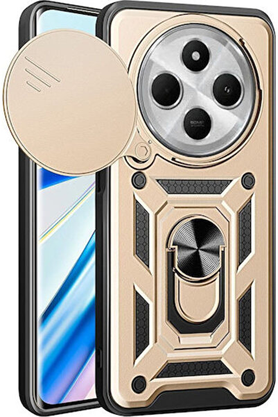 Techsuit Σειρά Camshield Πίσω Κάλυμμα Σιλικόνης Χρυσό (Redmi 14C / Poco C75)