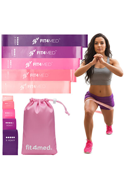 Mardil Set 5 Benzi Elastice Pentru Exercitii Tip Mini Band, Fit4med, Niveluri...