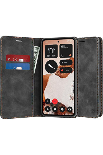 Techsuit Confy Θήκη Βιβλίου Σιλικόνης Μαύρη (Nothing CMF Phone 2 Pro)