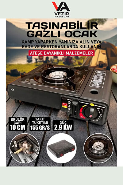 Vezir Aksesuar Portatif Kamp Ocağı Tekli Gazlı Ocak | Çantalı Emniyetli Kamp ...