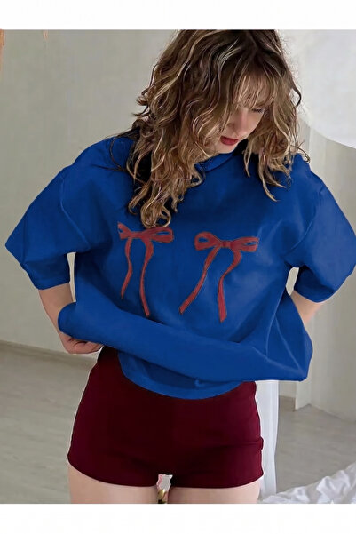 shidumanlar SAX BLUE Unisex Ανδρικό/Γυναικείο T-Shirt με κορδέλα σε μπορντό χ...