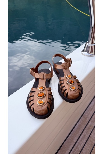 Eataly Shoes Sandale Aqua Gem Acıkahve Jelly
