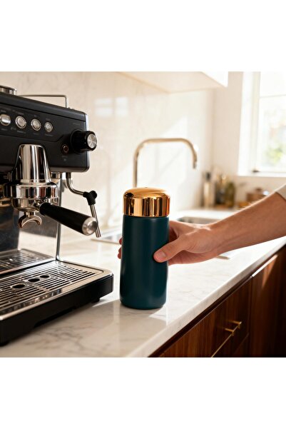 STO Termos pentru cafea mic, model Slim, 150ml verde închis