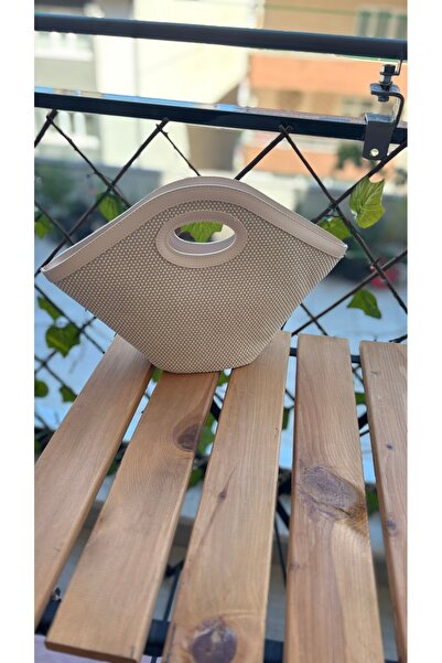 FirstRoseStore Ribbon Hasır Görünümlü Kadın El ve Omuz Çantası