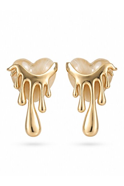 serelya النحاس الذهب اللون الأبيض بيرليسسينت المتدفقة القلب نموذج الأقراط الن...