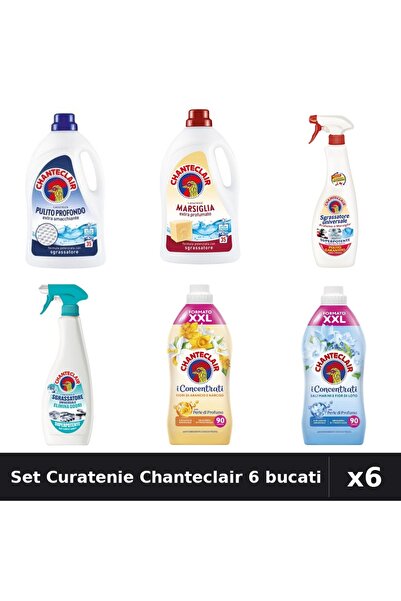 Chanteclair Set 6 Detergent și Balsam - 1575ml, 1800ml, Marsilia, Portocal, M...