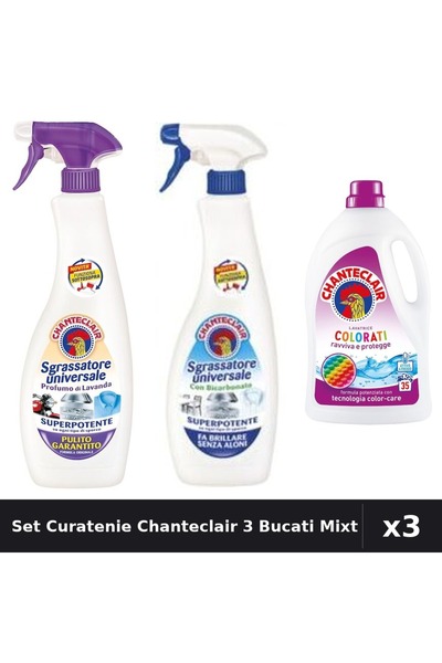 Chanteclair Set 3 Degresant și Detergent 600ml + 1575ml - Bicarbonat, Lavanda...