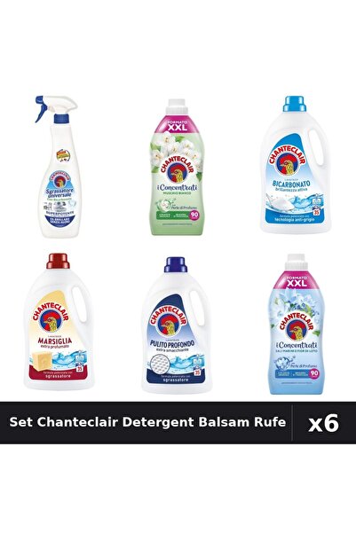 Chanteclair Set 6 Detergent și Balsam Rufe 1575ml 1800ml - Bicarbonat, Marsil...