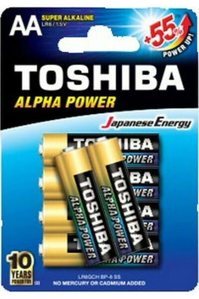 Toshiba 6 τεμάχια Αλκαλικές Μπαταρίες AA Alpha Power 1.5V Κωδικός: 00152668