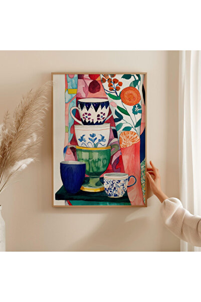 Tuba Decor O singură bucată de pahare suprapuse pe un cadru din lemn